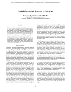 Symbolic Probabilistic Reasoning for Narratives Hannaneh Hajishirzi and Erik T. Mueller