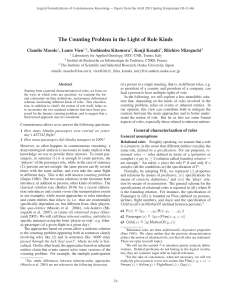 The Counting Problem in the Light of Role Kinds Claudio Masolo