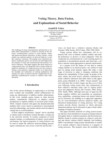 and Explanations of Social Behavior Voting Theory, Data Fusion, Arnold B. Urken