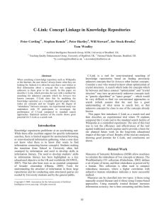 C-Link: Concept Linkage in Knowledge Repositories Peter Cowling , Stephen Remde