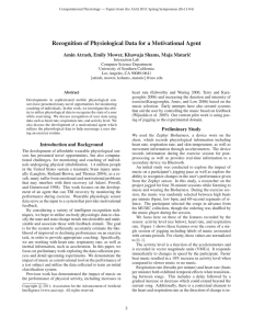 Recognition of Physiological Data for a Motivational Agent