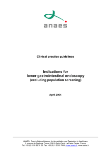 Indications for lower gastrointestinal endoscopy (excluding population screening) Clinical practice guidelines