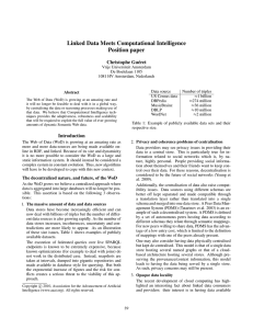 Linked Data Meets Computational Intelligence Position paper Christophe Gu´eret