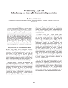 Pre- rocessing Legal Text: Policy Parsing and Isomorphic Intermediate Representation