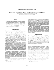 Linked Data Is Merely More Data Prateek Jain , Pascal Hitzler