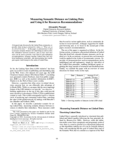 Measuring Semantic Distance on Linking Data Alexandre Passant