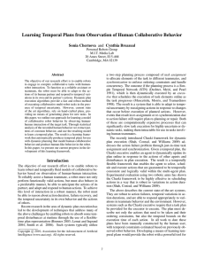 Learning Temporal Plans from Observation of Human Collaborative Behavior
