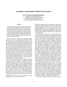 Grounding Communication Without Prior Structure Eric M. Meisner and Selma ˇSabanovi´c