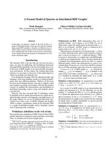 A Formal Model of Queries on Interlinked RDF Graphs Paolo Bouquet ∗