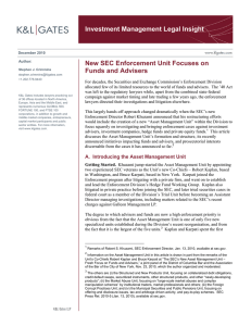 Investment Management Legal Insight New SEC Enforcement Unit Focuses on