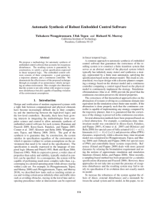Automatic Synthesis of Robust Embedded Control Software