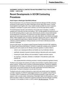 Recent Developments in GC/CM Contracting Procedures