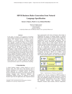 SBVR Business Rules Generation from Natural Language Specification