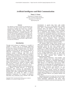 Artificial Intelligence and Risk Communication  Nancy L. Green