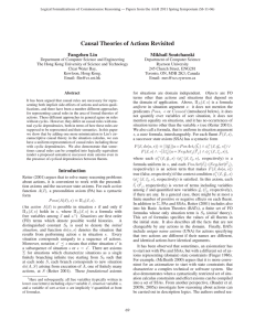 Causal Theories of Actions Revisited Fangzhen Lin Mikhail Soutchanski