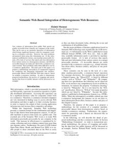 Semantic Web-Based Integration of Heterogeneous Web Resources Elaheh Momeni