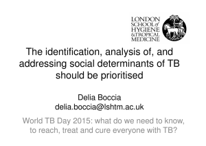 The identification, analysis of, and addressing social determinants of TB