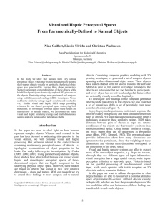 Visual and Haptic Perceptual Spaces From Parametrically-Defined to Natural Objects