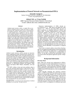 Implementation of Neural Network on Parameterized FPGA