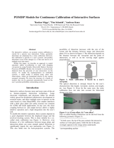 POMDP Models for Continuous Calibration of Interactive Surfaces  Bastian Migge ,