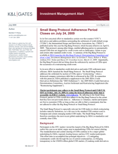 Investment Management Alert Small Bang Protocol Adherence Period