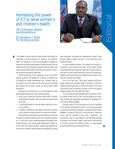 Editorial Harnessing the power of ICT to serve women’s and children’s health