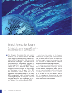Digital Agenda for Europe Technical rules agreed for using 4G wireless