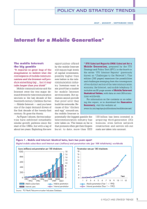 Internet for a Mobile Generation* POLICY AND STRATEGY TRENDS The mobile Internet: