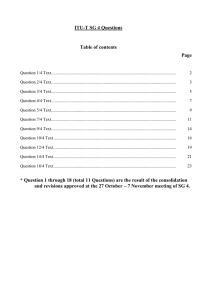 ITU-T SG 4 Questions Table of contents Page