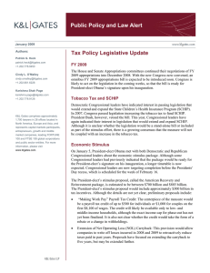 Public Policy and Law Alert Tax Policy Legislative Update  FY 2009