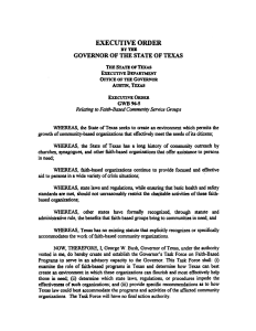 EXECUTIVE ORDER GOVERNOR OF THE STATE OF TEXAS Relating to Service Graups