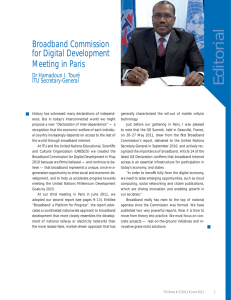 Editorial Broadband Commission for Digital Development Meeting in Paris