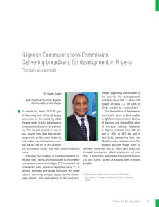 Nigerian Communications Commission Delivering broadband for development in Nigeria