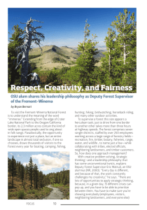 Respect, Creativity, and Fairness of the Fremont-Winema