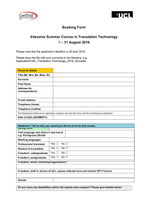 Booking Form Intensive Summer Course in Translation Technology – 31 August 2016