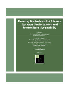 Financing Mechanisms that Advance Ecosystem Service Markets and Promote Rural Sustainability