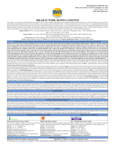 BHARAT WIRE ROPES LIMITED RED HERRING PROSPECTUS 100% Book Built Issue