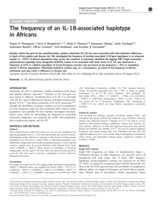 The frequency of an IL-18-associated haplotype in Africans SHORT REPORT