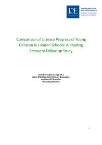 Comparison of Literacy Progress of Young Recovery Follow up Study