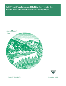 Bull Trout Population and Habitat Surveys in the Annual Report 2000