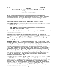 DNA#05-24  U.S. Department of the Interior Bureau of Land Management (BLM)