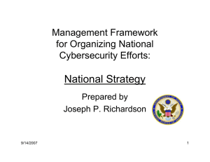 National Strategy Management Framework for Organizing National Cybersecurity Efforts: