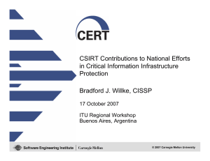 CSIRT Contributions to National Efforts in Critical Information Infrastructure Protection