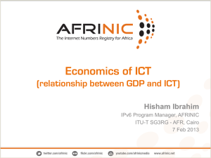 Economics of ICT (relationship between GDP and ICT)  Hisham Ibrahim