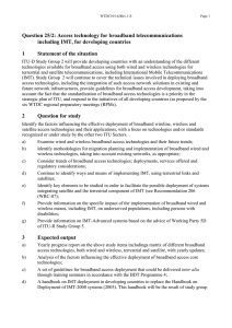 Question 25/2: Access technology for broadband telecommunications