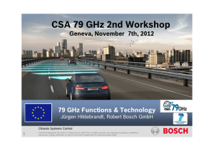 CSA 79 GHz 2nd Workshop 79 GHz Functions &amp; Technology