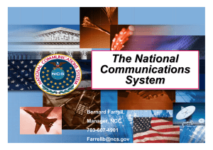 The National Communications System Bernard Farrell