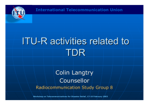 ITU - R activities related to TDR