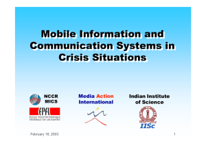 Mobile Information and Communication Systems in Crisis Situations Media