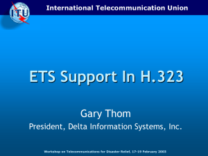 ETS Support In H.323 Gary Thom President, Delta Information Systems, Inc.
